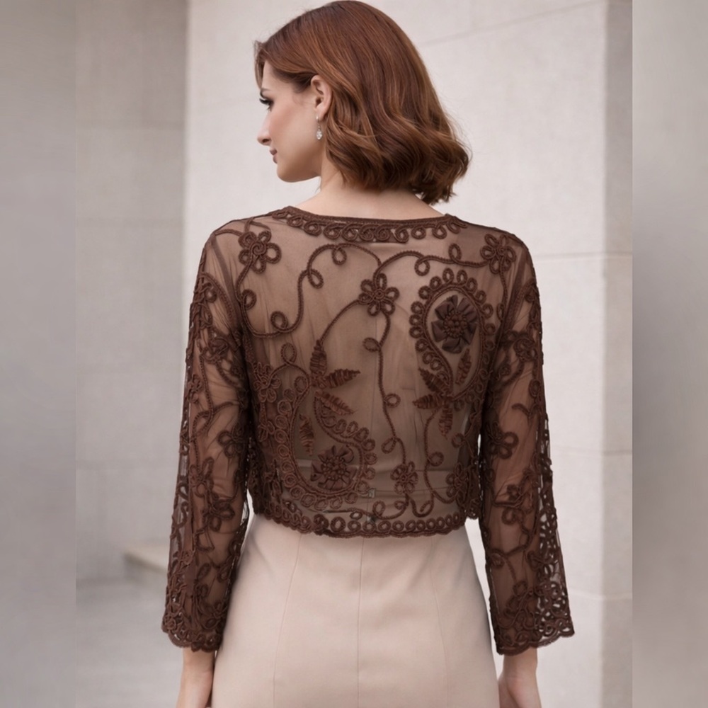 Pretty Angel Brown Bolero Topper 
CHECK OUT SIMILAR BLACK TOP TO SAVE!